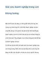 Giải cứu doanh nghiệp trong cơn khủng hoảng