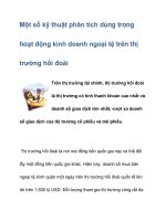  Một số kỹ thuật phân tích dùng trong hoạt động kinh doanh ngoại tệ trên thị trường hối đoái