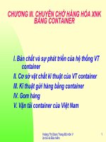 Slide bài giảng Vận tải và Bảo hiểm của cô Hoàng Thị Đoan Trang-FTU - Chương container