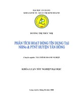 Phân tích hoạt động tín dụng tại NHNo & PTNT Huyện Tân Hồng.doc