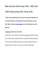 Báo cáo tài chính hợp nhất : Hiểu bản chất là giải pháp bền vững nhất