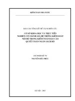 cơ sở khoa học và thực tiễn nghiên cứu đánh giá hệ thống kiểm soát nội bộ trong kiểm toán báo cáo quyết toán ngân sách bộ