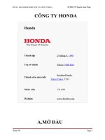 Hoạch định chiến lược của công ty honda