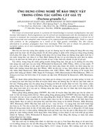 ỨNG DỤNG CÔNG NGHỆ TẾ BÀO THỰC VẬT TRONG CÔNG TÁC GIỐNG CÂY GIÁ TỴ (Tectona grandis L.)