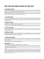 MỘT SỐ KHÁI NIỆM TRONG XÃ HỘI HỌC