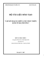 Bộ tài liệu đào tạo “lập kế hoạch chiến lược phát triển kinh tế địa phương”.doc