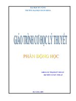 Giáo trình cơ học lý thuyết phần động học những vấn đề cơ bản