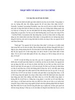 NHẬP MÔN VỀ BÁO CÁO TÀI CHÍNH