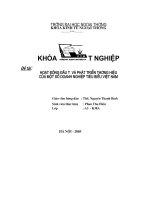Hoạt động đầu tư và phát triển thương hiệu của một số doanh nghiệp tiêu biểu việt nam.doc