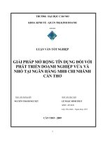 Luận văn tốt nghiệp về tín dụng tại ngân hàng MHB