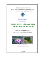 Hoàn thiện quy trình lạnh đông và trữ đông hạt sen bóc vỏ