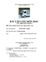 Bài tập lớn Tính toán sức kéo ô tô tải
