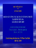 Khảo sát công tác quản lý sử dụng thuốc tại bệnh viện 354 giai đoạn 2007 - 2009