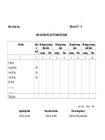 Báo cáo bao bì, pa lêt đang sử dụng. 