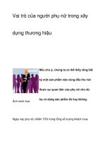 Vai trò của người phụ nữ trong xây dựng thương hiệu  