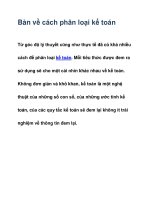  Bàn về cách phân loại kế toán