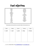 Food adjectives association