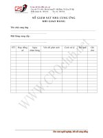 Mẫu Sổ giám sát nhà cung ứng khi giao hàng