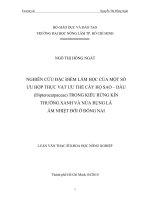 Nghiên cứu đặc điểm lâm học của một số ưu hợp thực vật ưu thế cây họ Sao – Dầu trong kiểu rừng kín thường xanh và nửa rụng lá ẩm nhiệt đới ở Đồng Nai