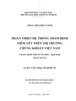 Hoàn thiện hệ thống thẩm định niêm yết trên thị trường chứng khoán Việt Nam