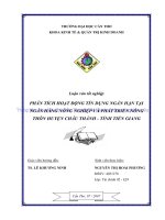 Tài liệu phân tích hoạt động tín dụng ngắn hạn tại Ngân hàng