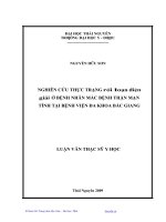 Nghiên cứu thực trạng rối loạn điện giải ở bệnh nhân mắc bệnh thận mạn tính tại bệnh viện đa khoa tỉnh Bắc Giang
