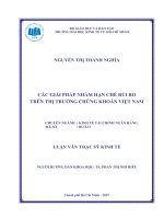 Các giải pháp nhằm hạn chế rủi ro trên thị trường chứng khoán Việt Nam