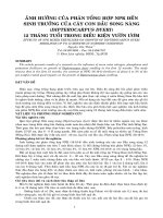 ảnh hưởng của phân tổng hợp npk đến sinh trưởng của cây con dầu song nàng (dipterocarpus dyeri) 12 tháng tuổi trong điều kiện vườn ươm
