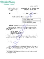 Phiếu báo yêu cầu bổ sung hồ sơ