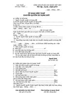 Tờ khai nộp thuế quyền sử dụng đất