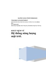 Hệ thống năng lượng mặt trời - P1