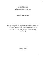 Hoàn thiện các biện pháp phi thuế quan để bảo hộ một số nông sản chủ yếu của nước ta phù hợp với thông lệ quốc tế.pdf