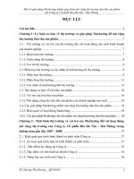 Một số giải pháp Marketing nhằm góp phần mở rộng thị trường tiêu thụ sản phẩm tại Công ty Cổ phần Bia Hà Nội - Hải Phòng