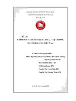 Chính sách chuyển dịch cơ cấu thị trường xuất khẩu của Việt Nam