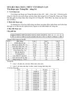 SỐ LIỆU ĐỊA CHẤT, THỦY VĂN ĐOẠN CẠN Tên đoạn cạn: Trảng Đà – sông Lô