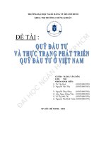 Quỹ đầu tư và thực trạng phát triển quỹ đầu tư tại Việt Nam