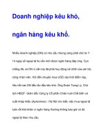Doanh nghiệp kêu khó, ngân hàng kêu khổ.