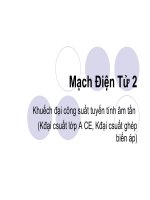 Bài Giảng Mạch Điện Tử 2 - Chương 3.1