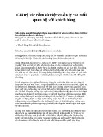 Giá trị xúc cảm và việc quản lý các mối quan hệ với khách hàng  