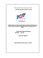 Ảnh hưởng của chất lượ ng dịch vụ đến sự hài lòng và lòng trung thành của khách hàng sử dụng dịch vụ ADSL.pdf