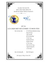 Lựa chọn mã cổ phiếu và phân tích