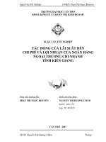 Tác động của lãi suất đến chi phí và lợi nhuận của ngân hàng ngoại thương chi nhánh tỉnh kiên giang.doc