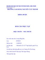 Báo cáo THỰC TẬP THỰC TẾ Ở NHÀ THUỐC