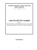 Tổ chức công tác kế toán Bán hàng và xác định kết quả Bán hàng tại Công ty TNHH Đạt Thắng.doc