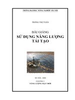 Bài giảng Sử dụng năng lượng tái tạo - chương 1a