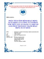 Phân tích tình hình hoạt động xuất khẩu của công ty cổ phần xnk thủy sản an giang và một số giải pháp nhằm đẩy mạnh hoạt động xuất khẩu.doc