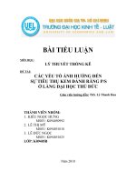 Các yếu tố ảnh hưởng đến sự tiêu thụ kem đánh răng Ps ở làng Đại học Thủ Đức