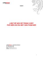 tránh 6 BẪY PHỔ BIẾN KHI RA MẮT SẢN PHẨM MỚI