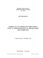 Nghiên cứu xác định dạng crôm trong nước và trầm tích bằng các phương pháp hoá lí hiện đại
