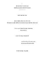 Hoàn thiện công tác xử lí nợ tồn đọng tại hệ thống Ngân hàng Ngoại thương Việt Nam